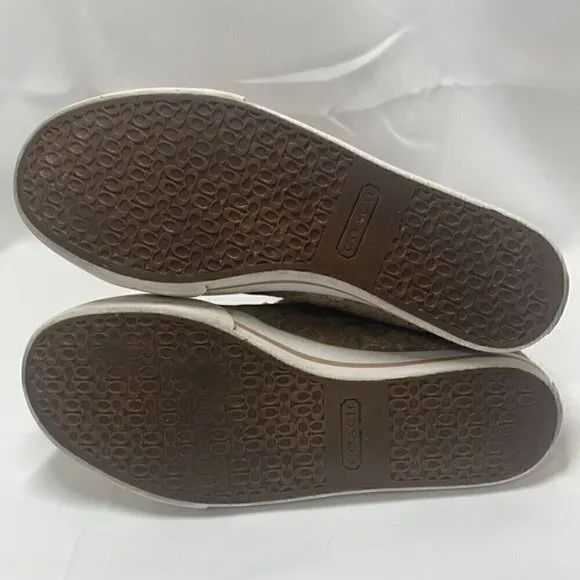 Coach Bonney Shearling Women’s Hi Top Sneakers-Metallic Rose Gold/Silver Sz 6.5 - Picture 6 of 11